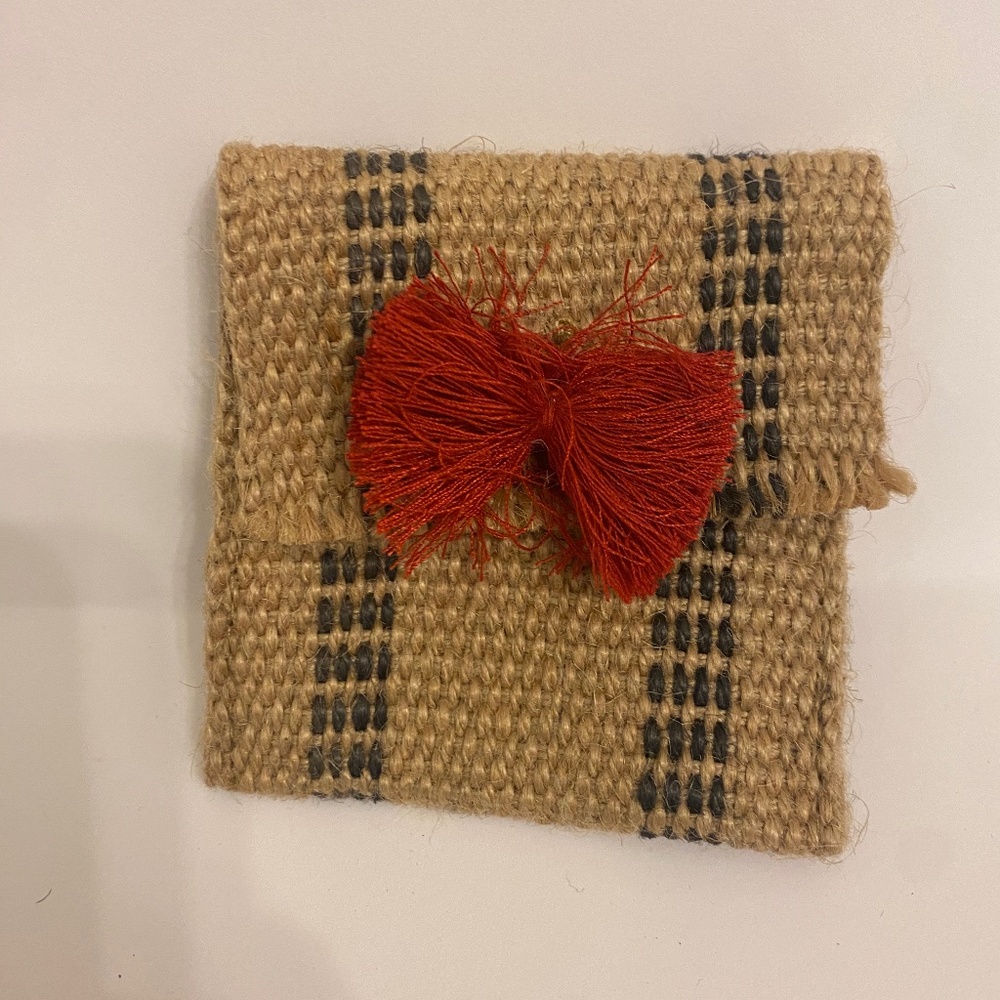 Anthropologie Small Woven Coin Pouch
